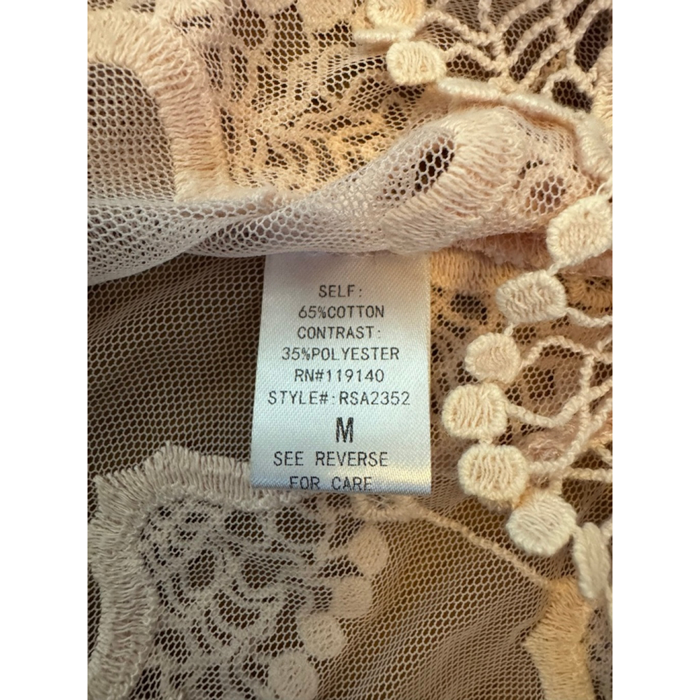 Dainty Coquette Lace Babydoll Top Sheer Embroidered Cottagecore Women’s Medium - Picture 7 of 10